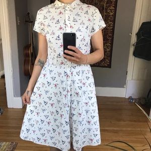 Midi Button up White dress SIZE 6